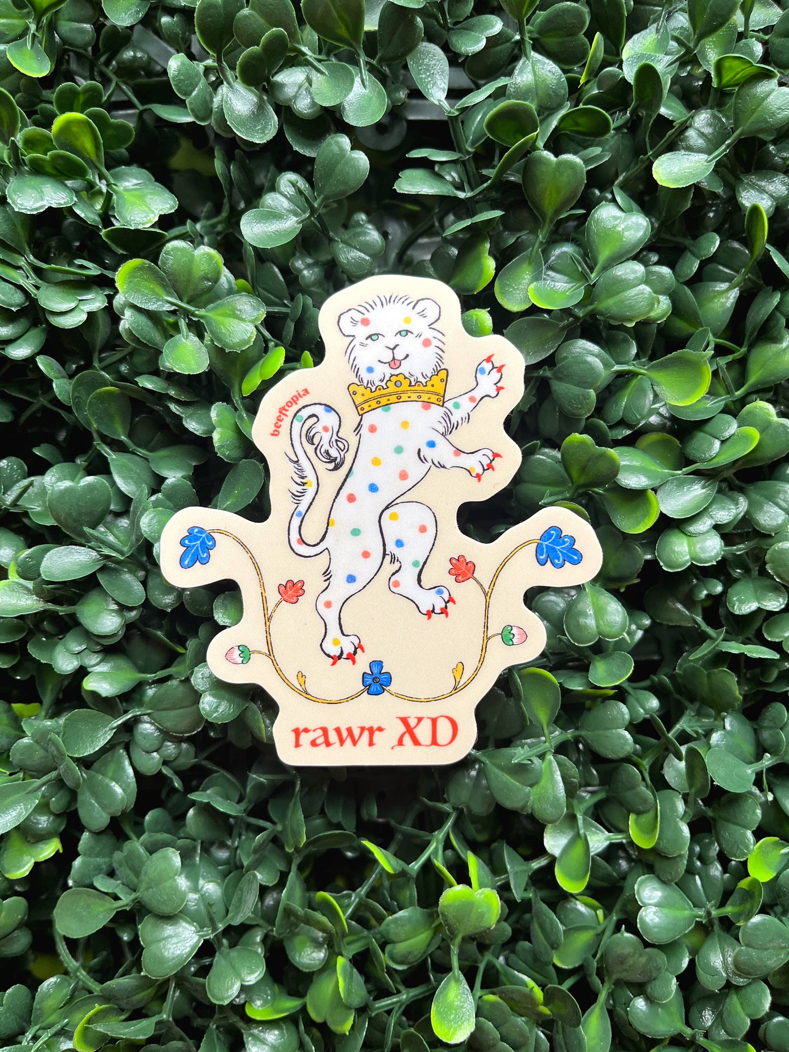 Rawr XD Medieval Lion Waterproof Vinyl Sticker