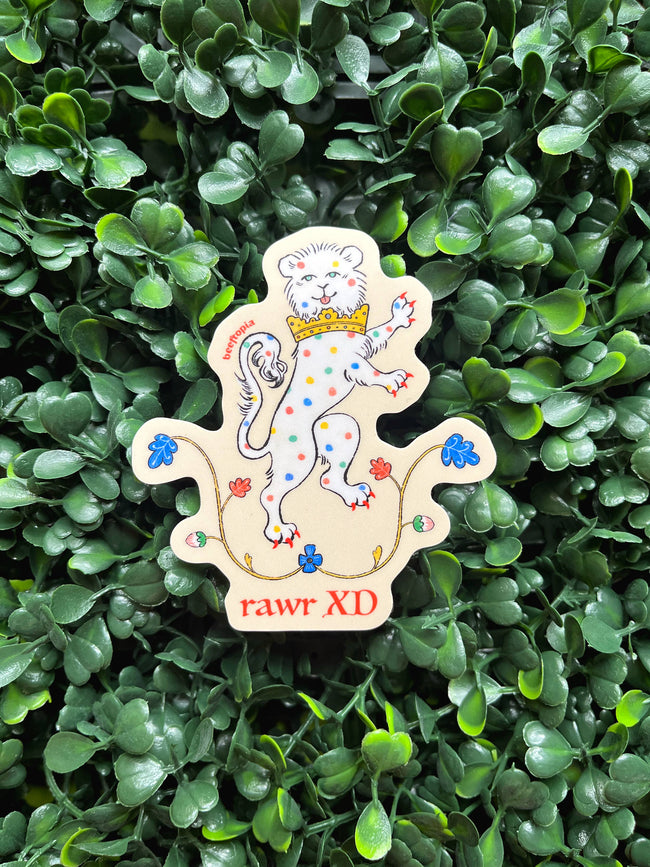 Rawr XD Medieval Lion Waterproof Vinyl Sticker