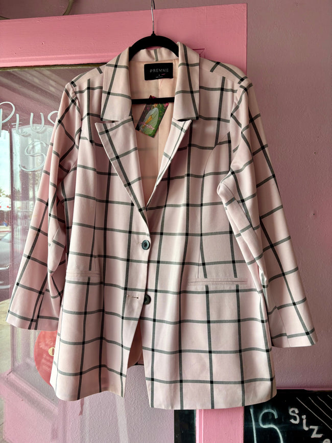 Premme Pink Plaid Suit - Size 2