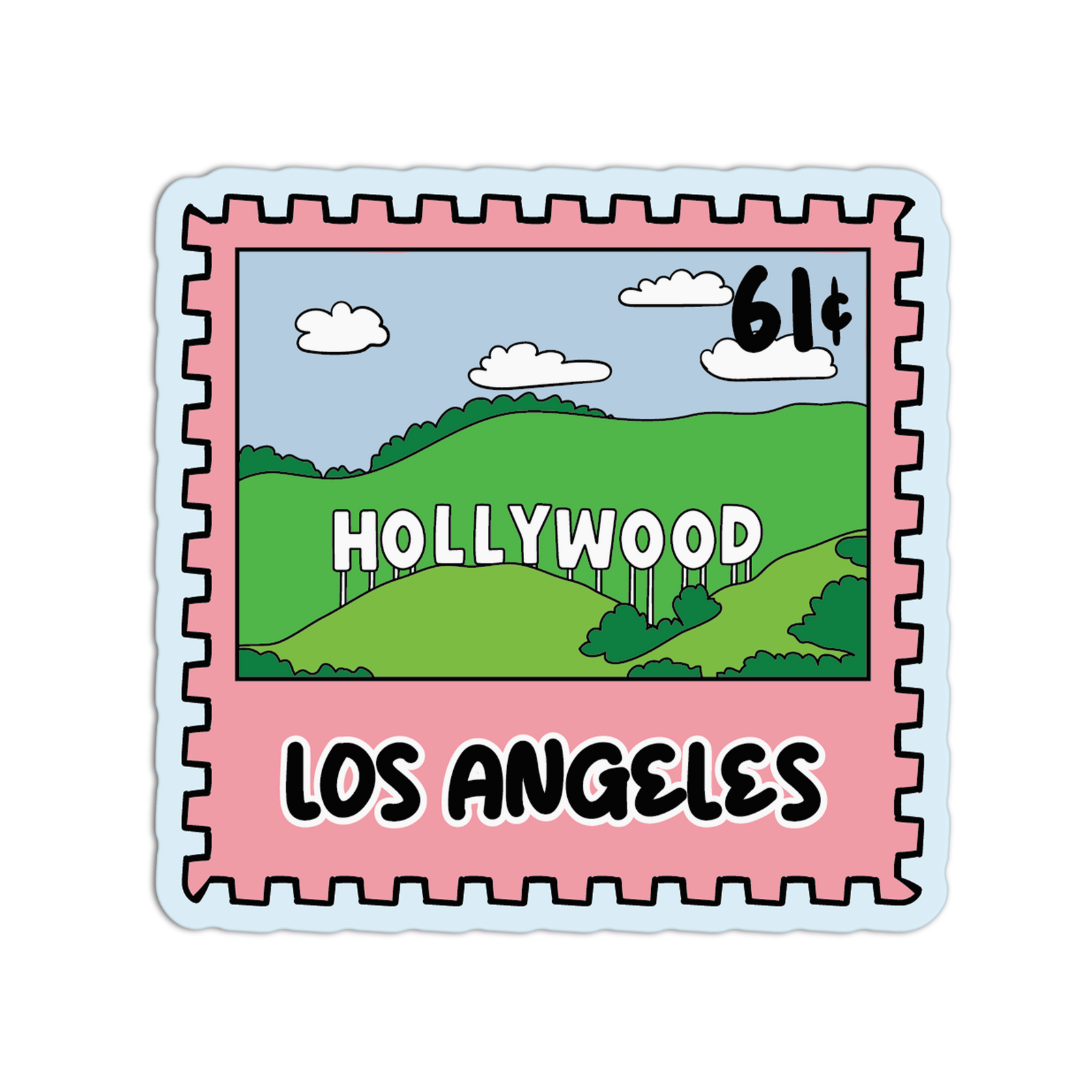 Los Angeles California Stamp Textured Sticker
