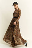 Animal Print Mesh Maxi
