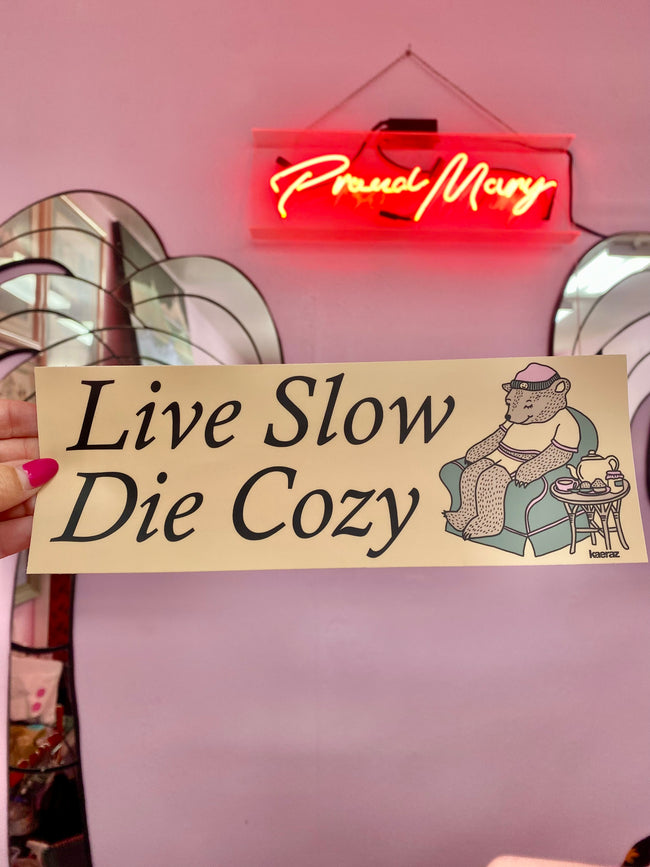 Live Slow Die Cozy Bumper Sticker