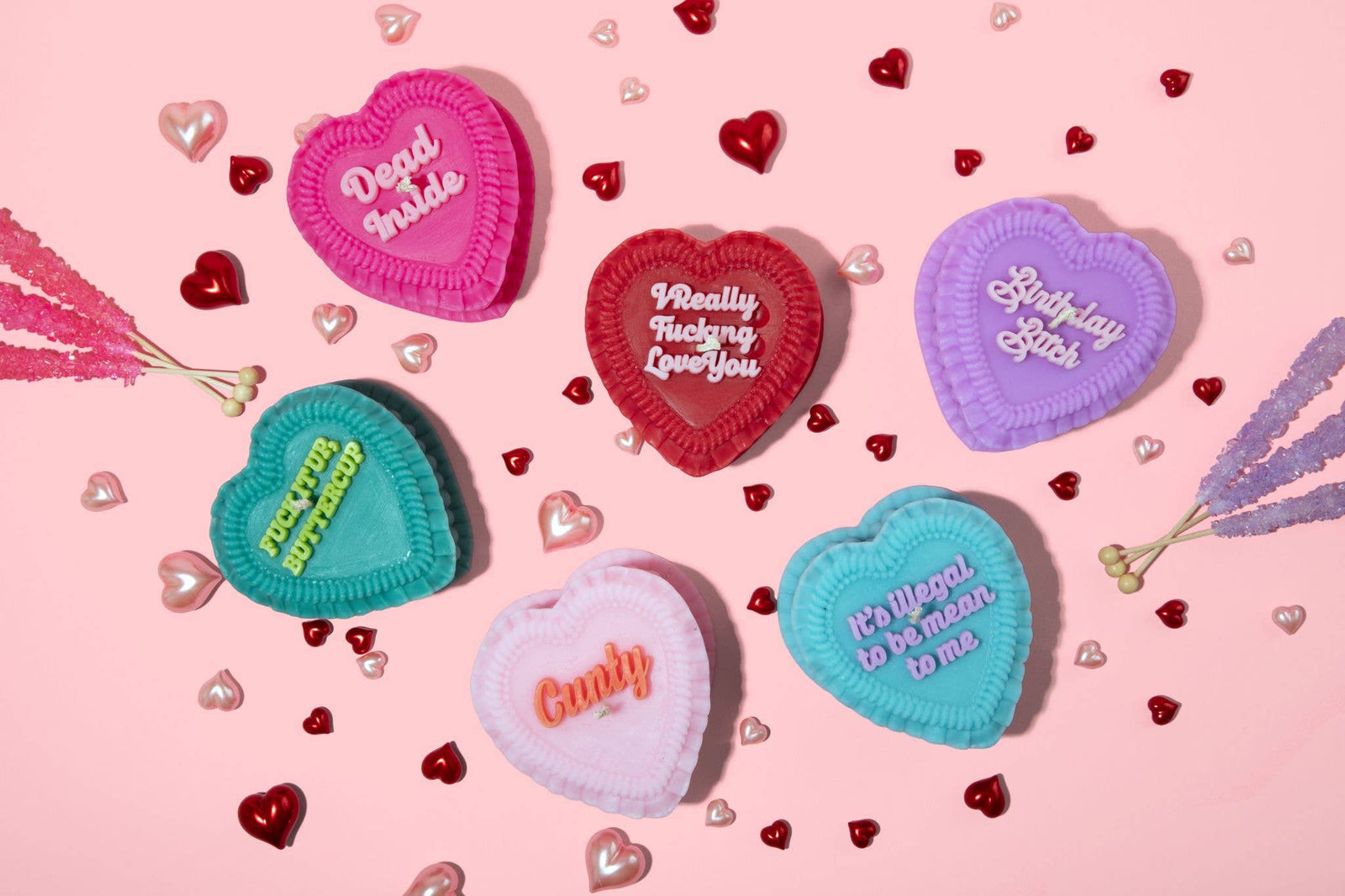 Dead Inside Heart Candle (funny cake candle, funny gift)