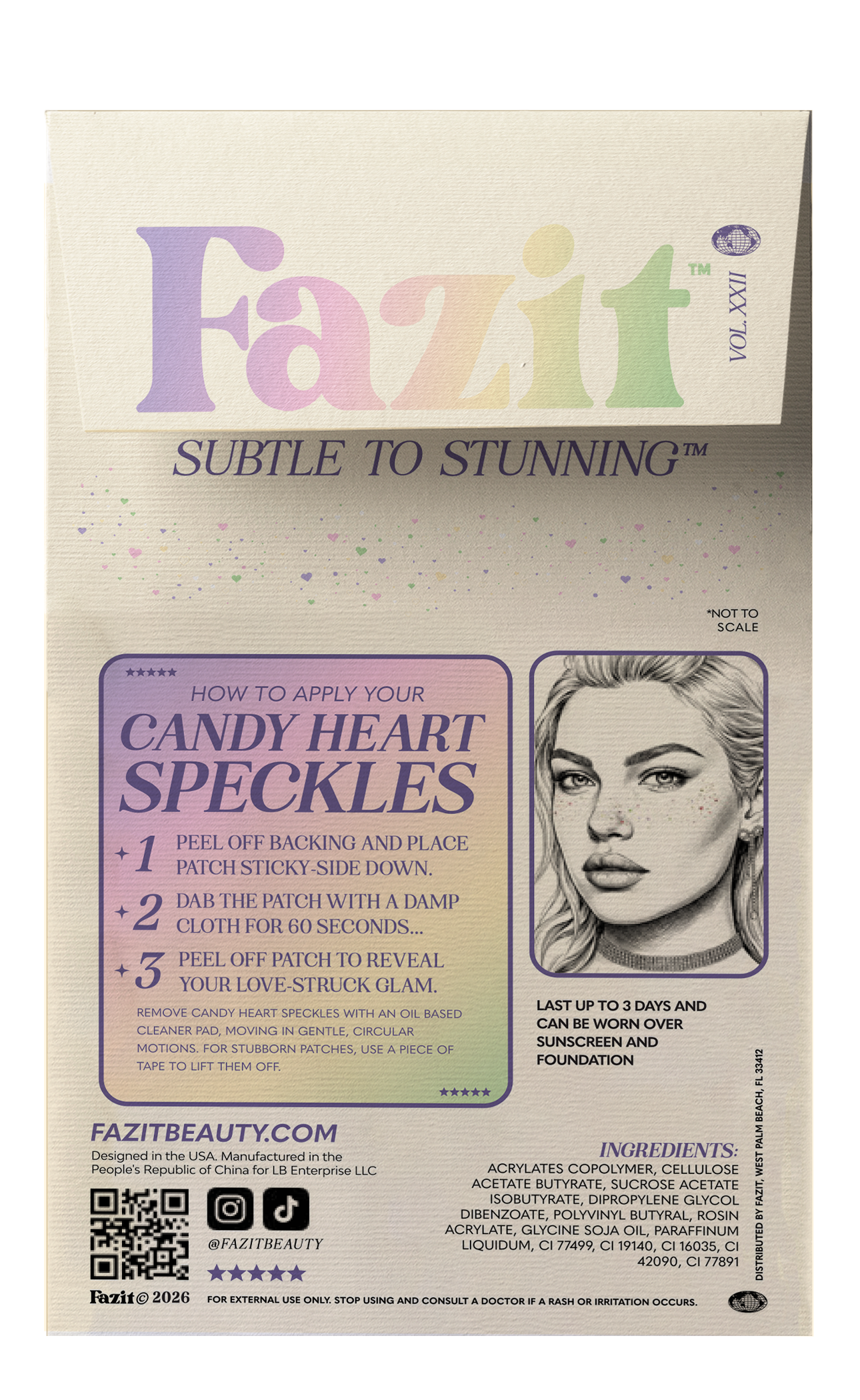 Candy Heart Multicolor Rainbow Glitter Makeup Tattoo