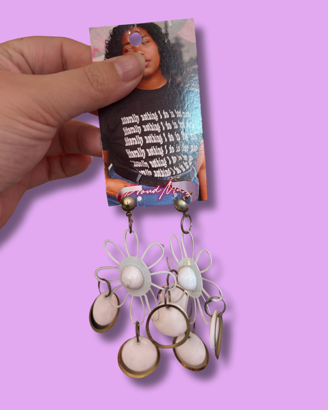 1960's Metal Daisy Earrings