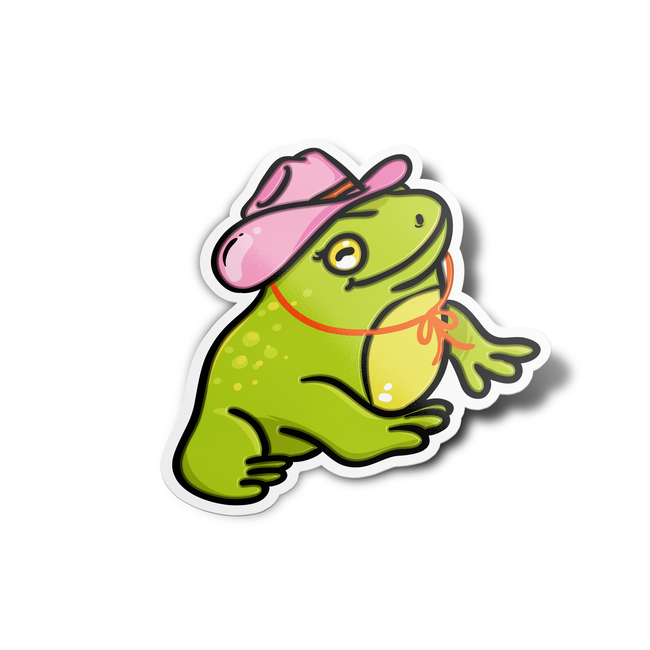 Frog Stickers Frog with Hat Vinyl Waterproof Sticker