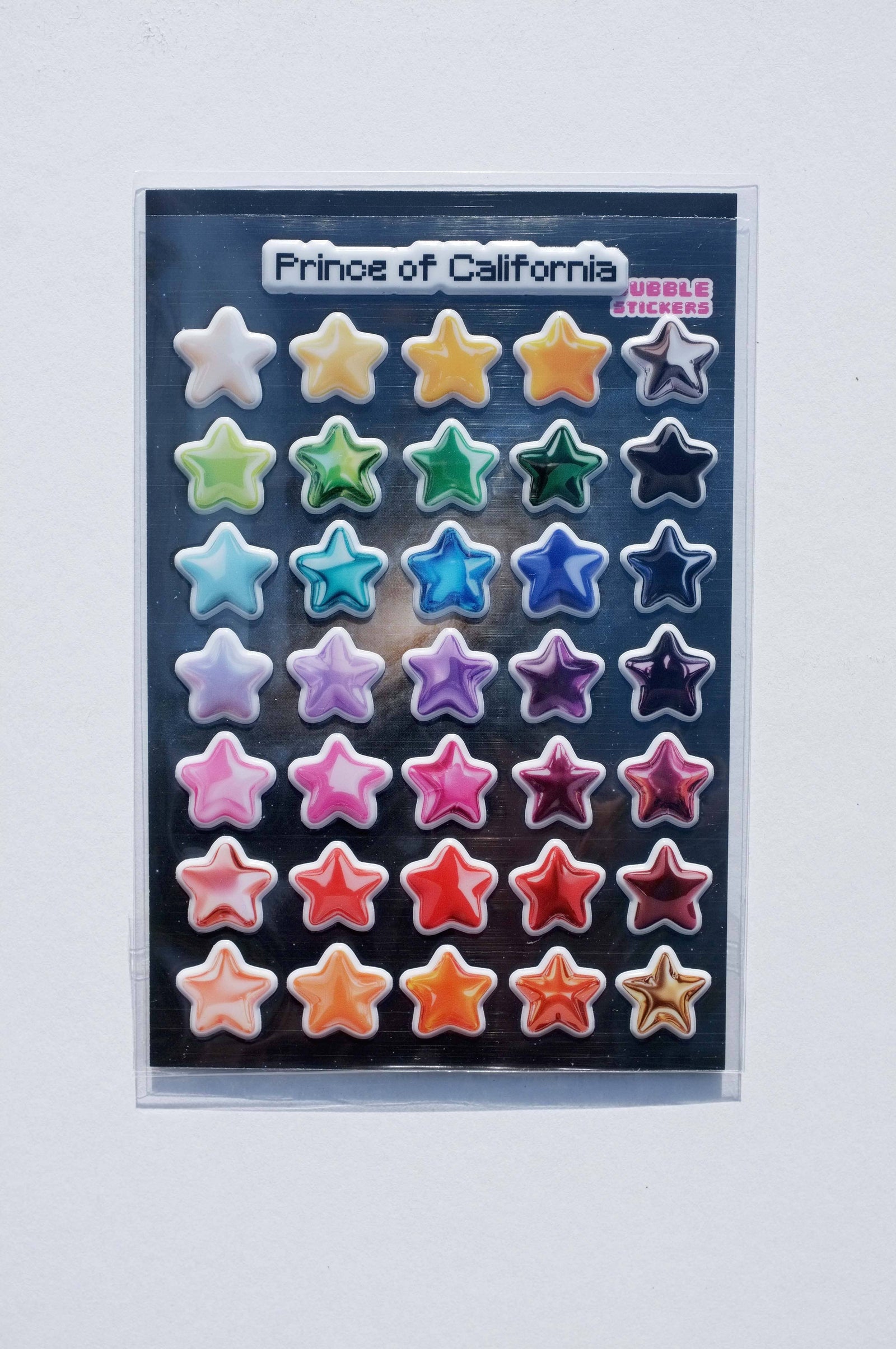 Puffy Rainbow Star Sticker Sheet