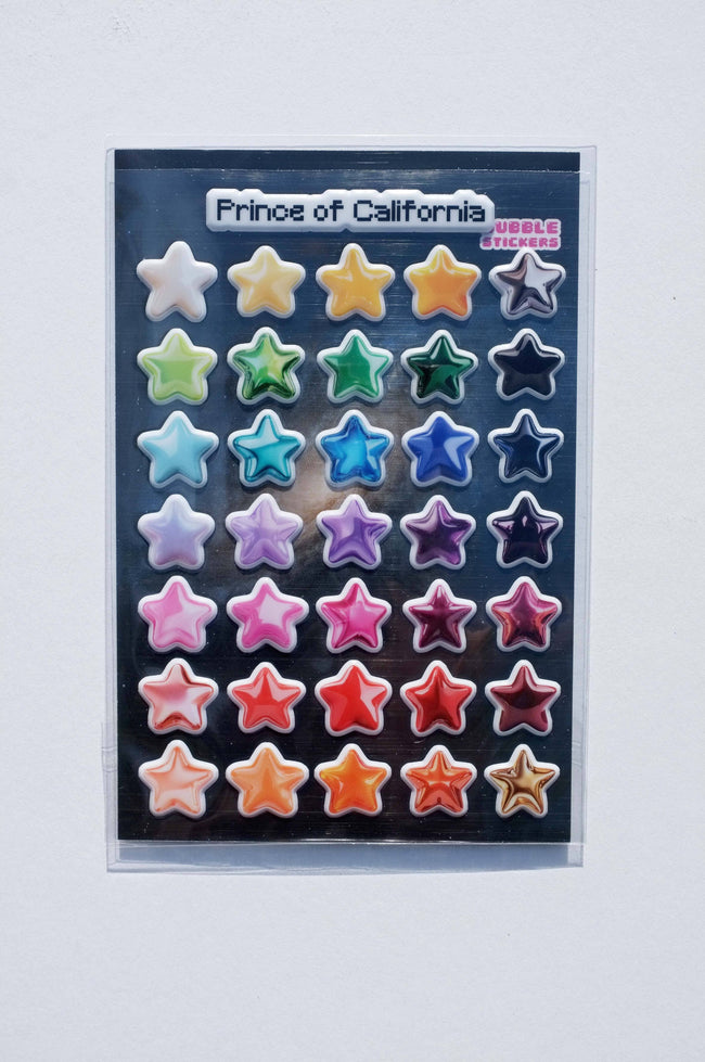 Puffy Rainbow Star Sticker Sheet