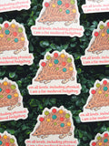 Fat Medieval Hedgehog Waterproof Vinyl Sticker