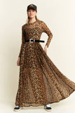 Animal Print Mesh Maxi