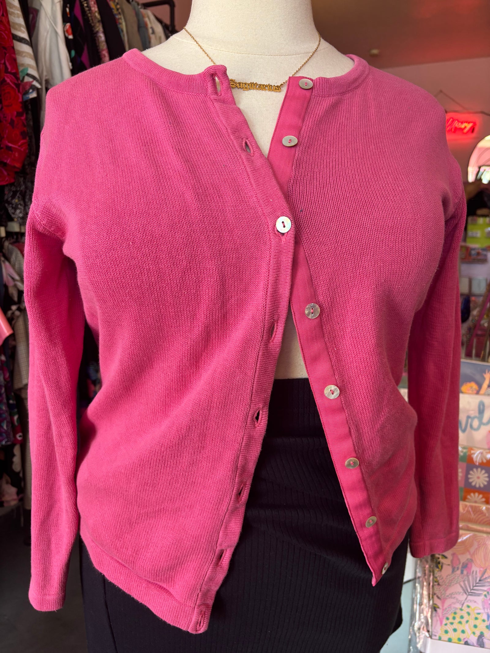 Pink Cotton Foxcroft Cardigan - XL