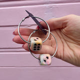 Love's A Gamble Dice Hoops Earrings