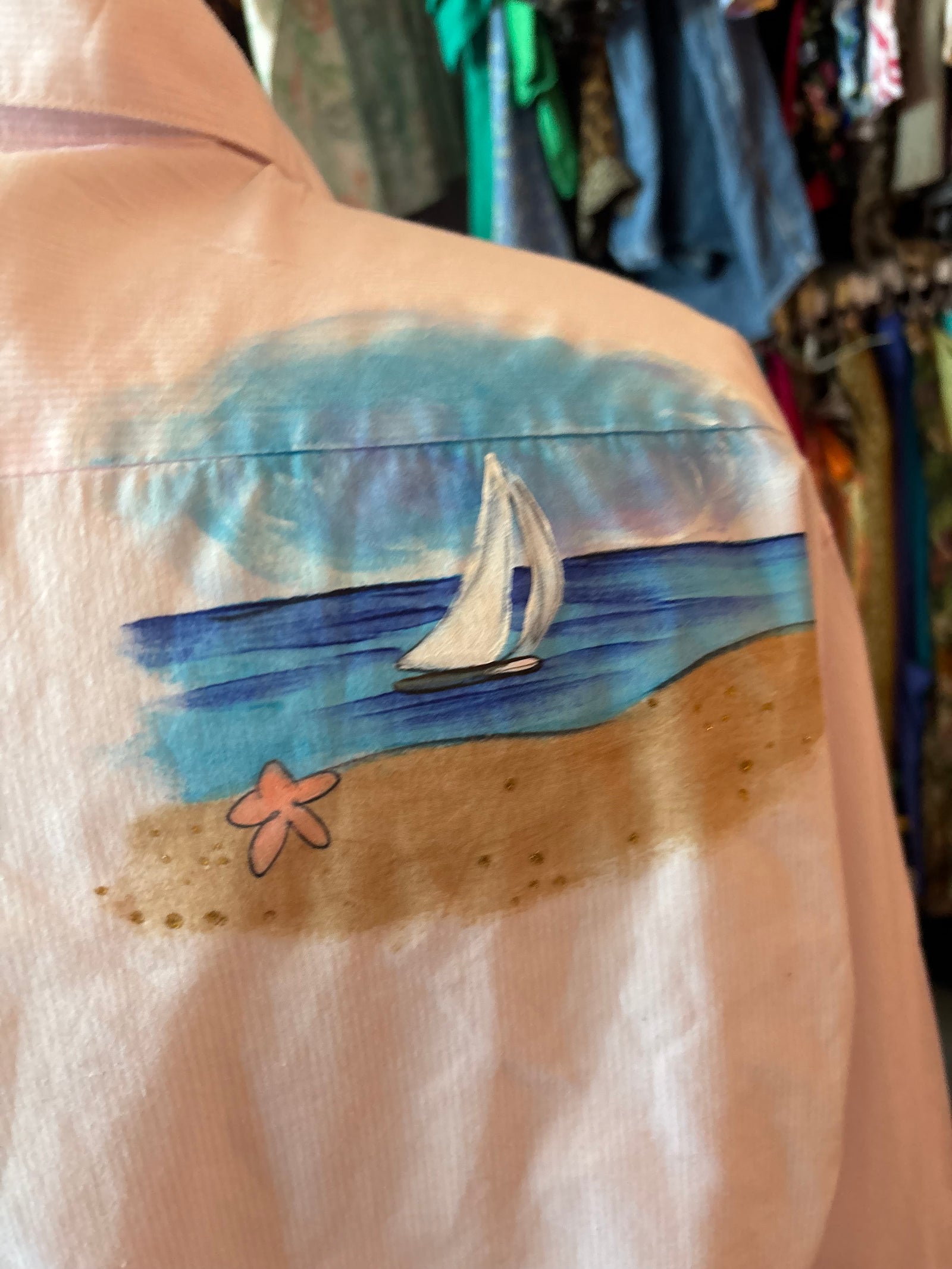 Beach Time Button up - 1X (oversized fit)