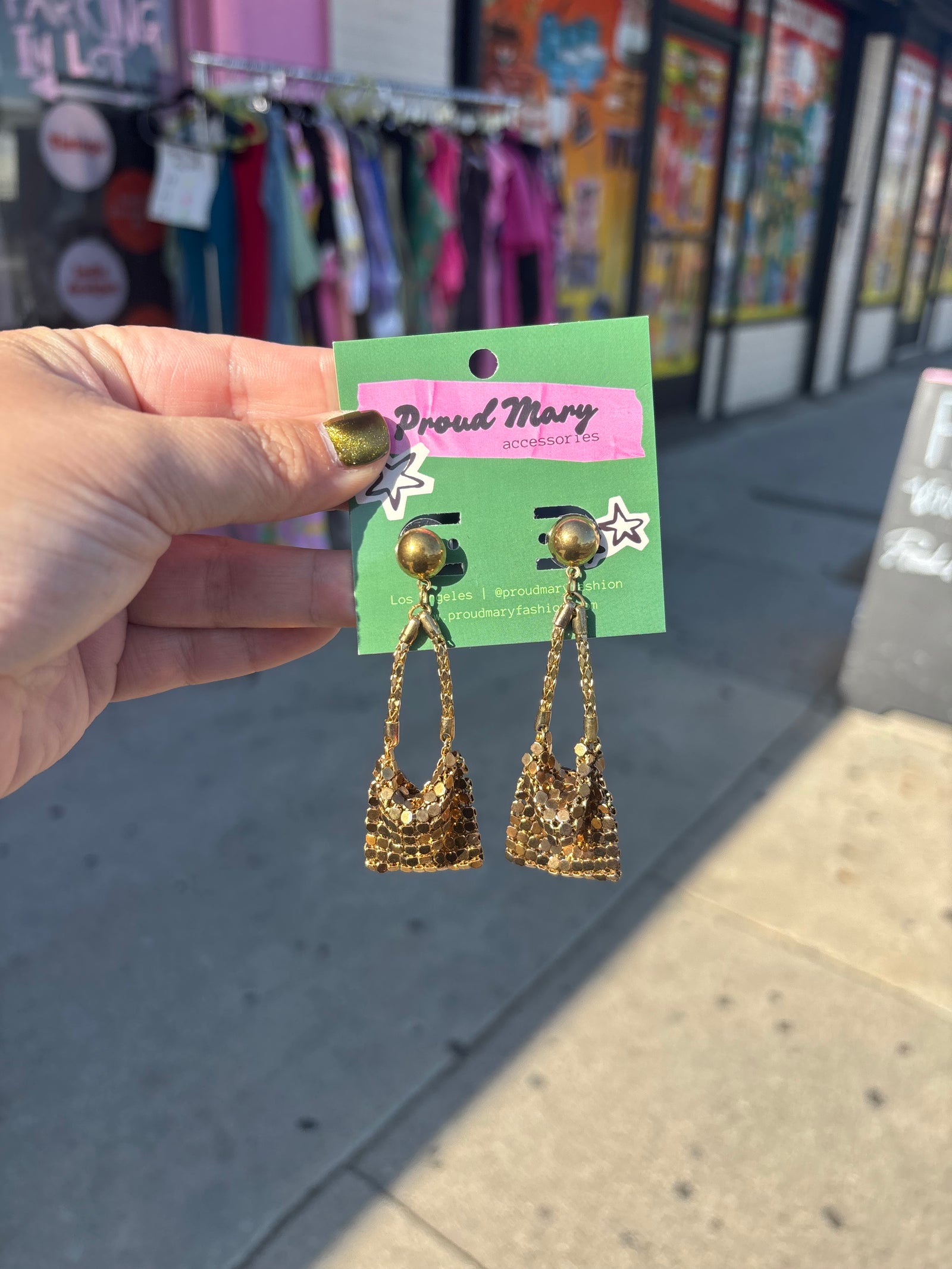 Rare Vintage Chain Link Purse Earrings