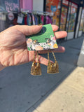 Rare Vintage Chain Link Purse Earrings
