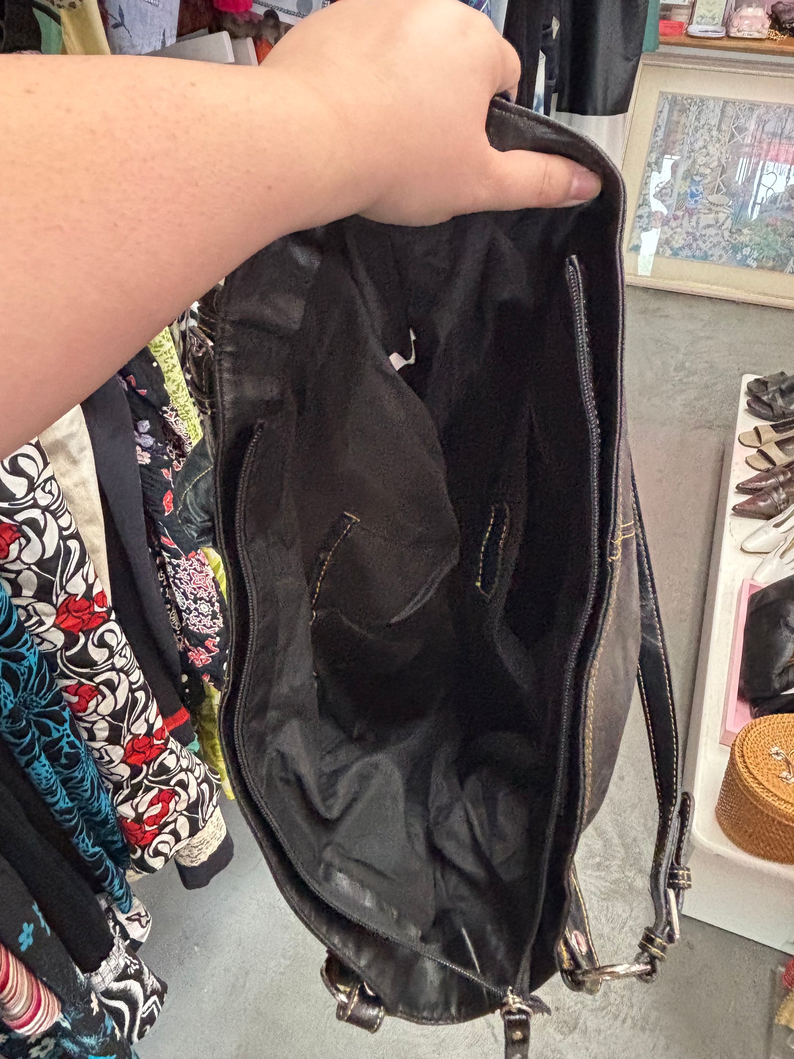 Y2K Leather Bag with O-Rings