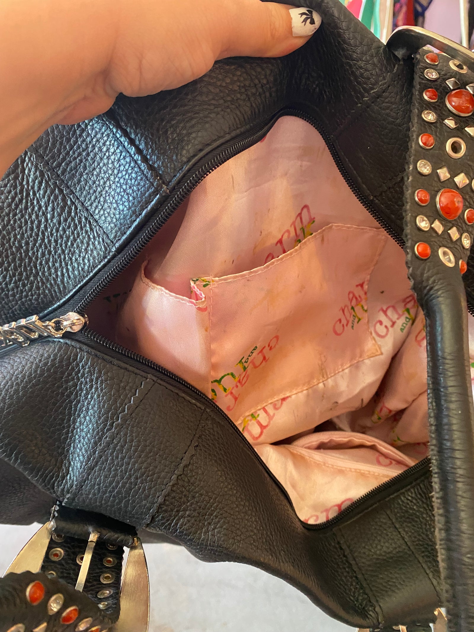 2000's Designer Luck and Charm Leather Bag