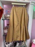 Y2K Cotton Khaki Midi Skirt - 24