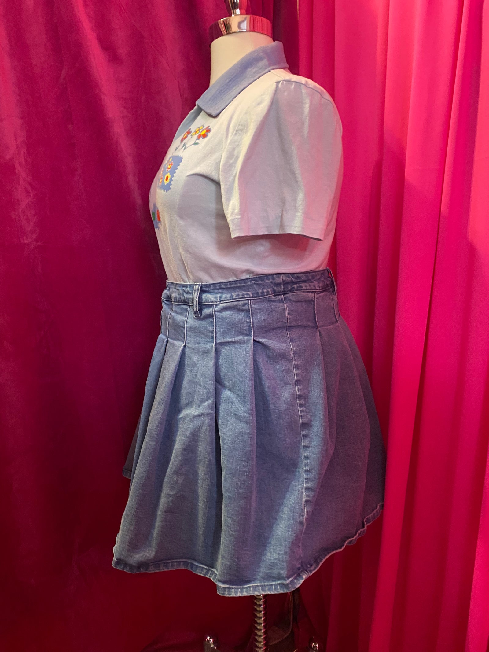 Pleated Denim Skirt Proud Mary Fashion