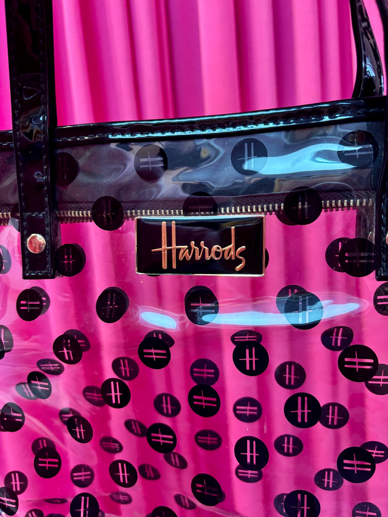 Harrod's Clear Plastic Branded Tote Shopper