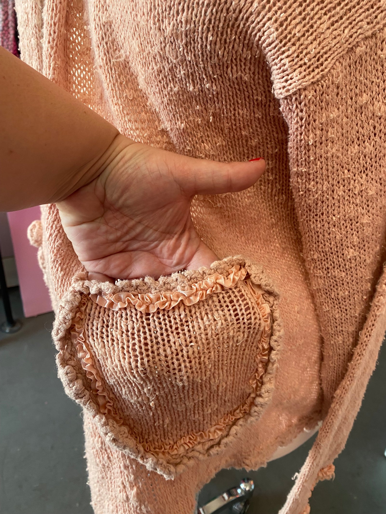 Peachy Keen Knit Cardigan - XL