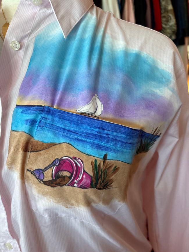 Beach Time Button up - 1X (oversized fit)