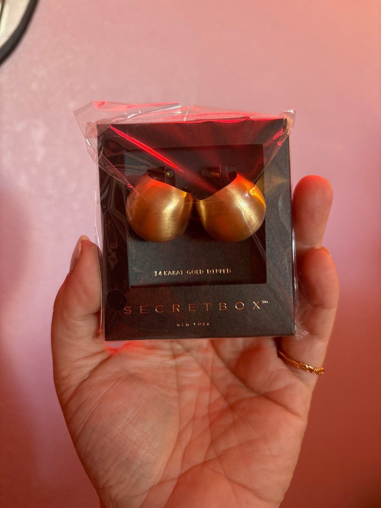 14K gold dipped brushed globe hoops