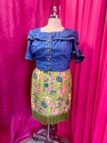 Vintage Silk Fringe Skirt Size 20