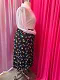 Sag Harbor Floral Button Midi Skirt
