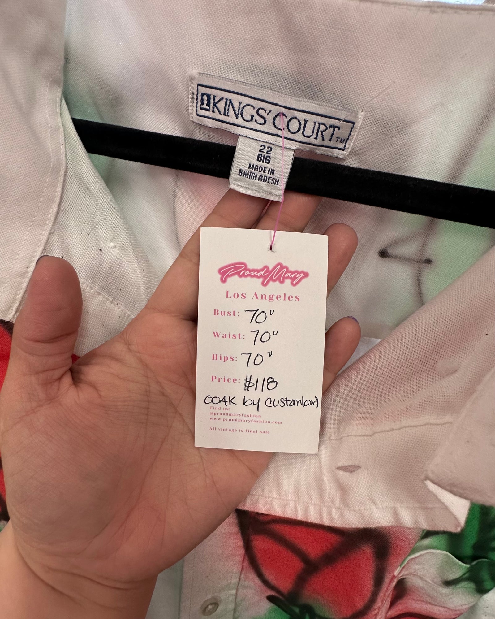 Customland x Proud Mary Thorny Rose Print Button-Up - 4X/5X