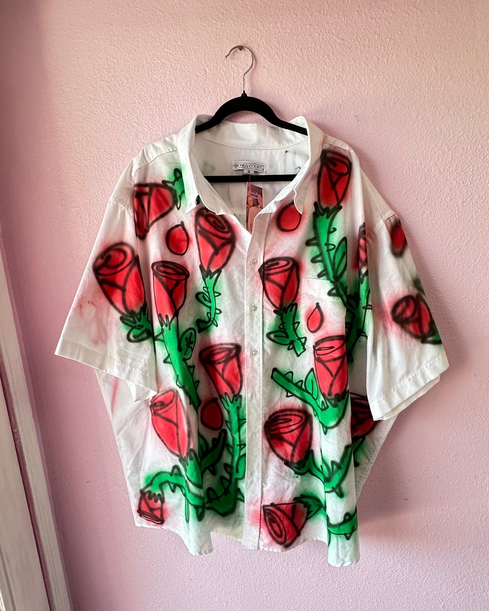 Customland x Proud Mary Thorny Rose Print Button-Up - 4X/5X