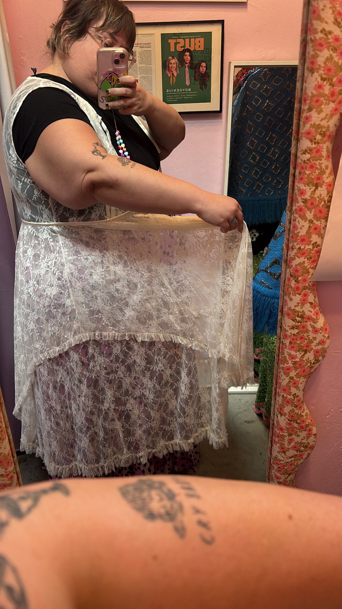 Plus Size Sleeveless Lace Duster