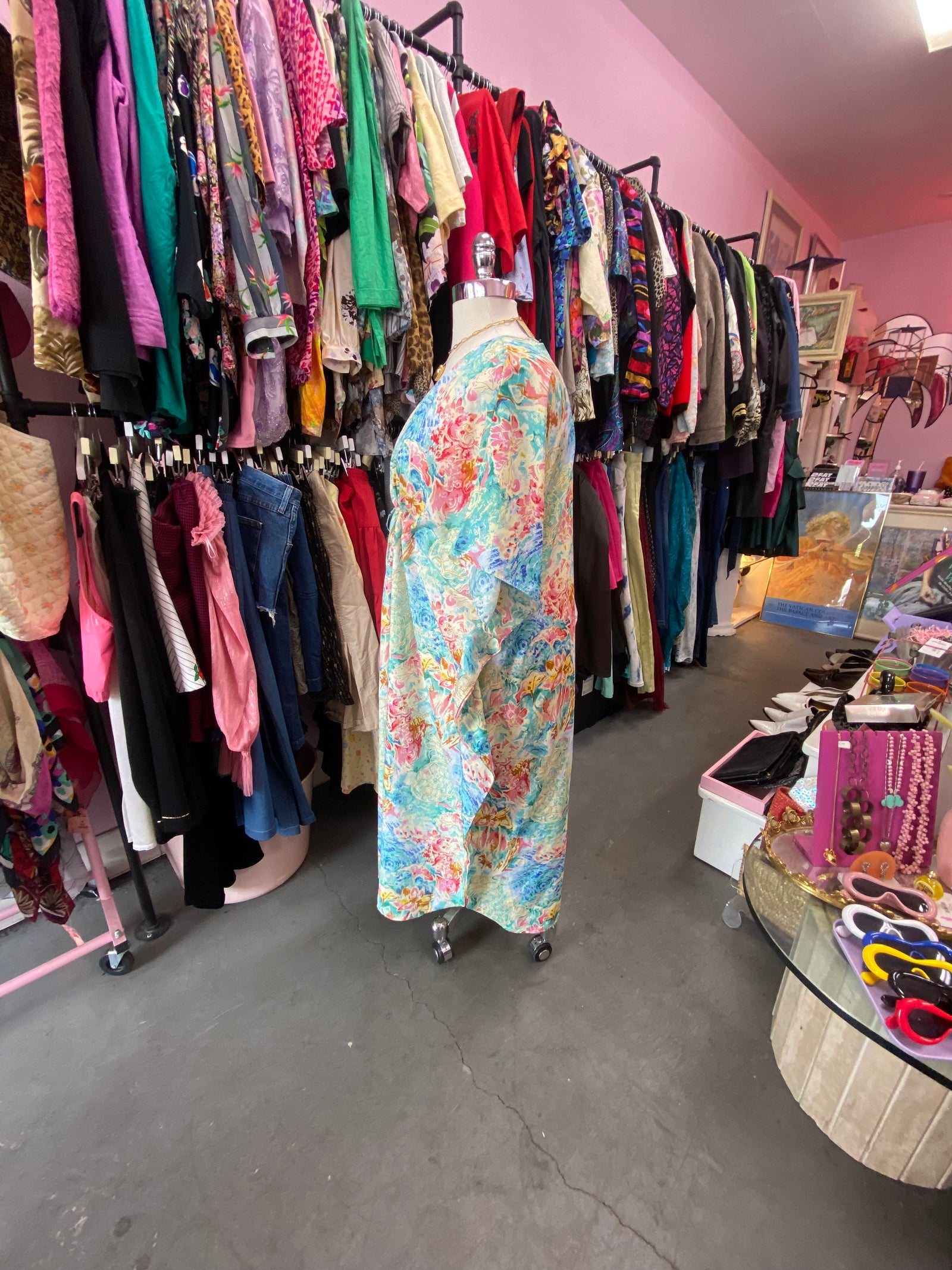 80s Beachy Floral Caftan