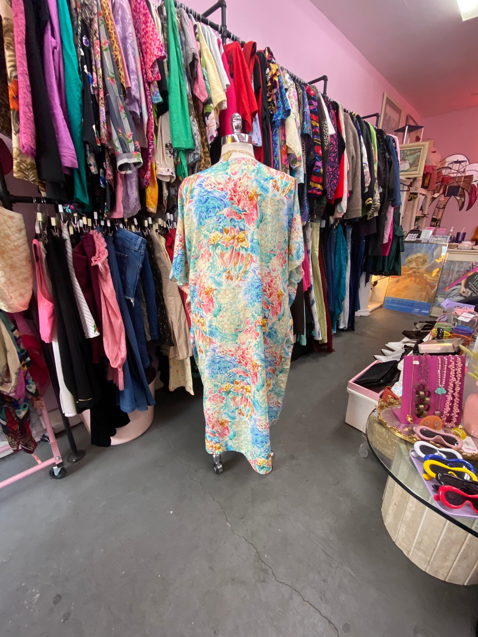 80s Beachy Floral Caftan