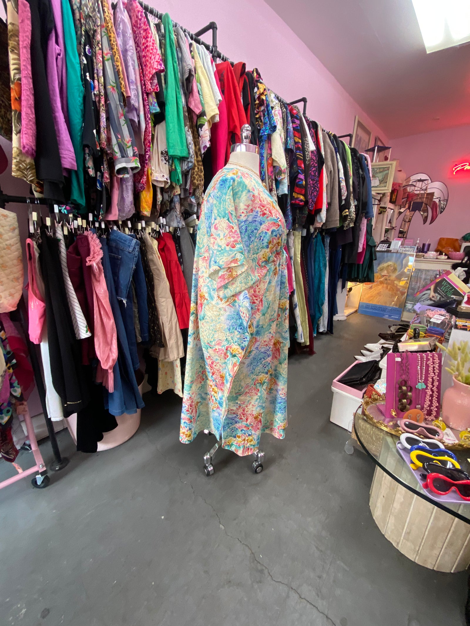 80s Beachy Floral Caftan