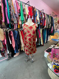 Handmade Slinky Satin Rose & Leopard Print Dress - 1X