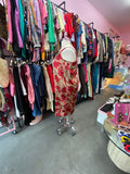 Handmade Slinky Satin Rose & Leopard Print Dress - 1X