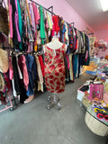 Handmade Slinky Satin Rose & Leopard Print Dress - 1X