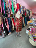 Handmade Slinky Satin Rose & Leopard Print Dress - 1X