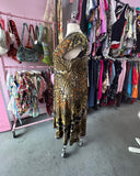90s Mixed Animal Print Deep V Dress - 18 (runs large)