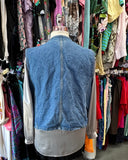 Denim Zip Up Vest - 3X