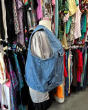 Denim Zip Up Vest - 3X
