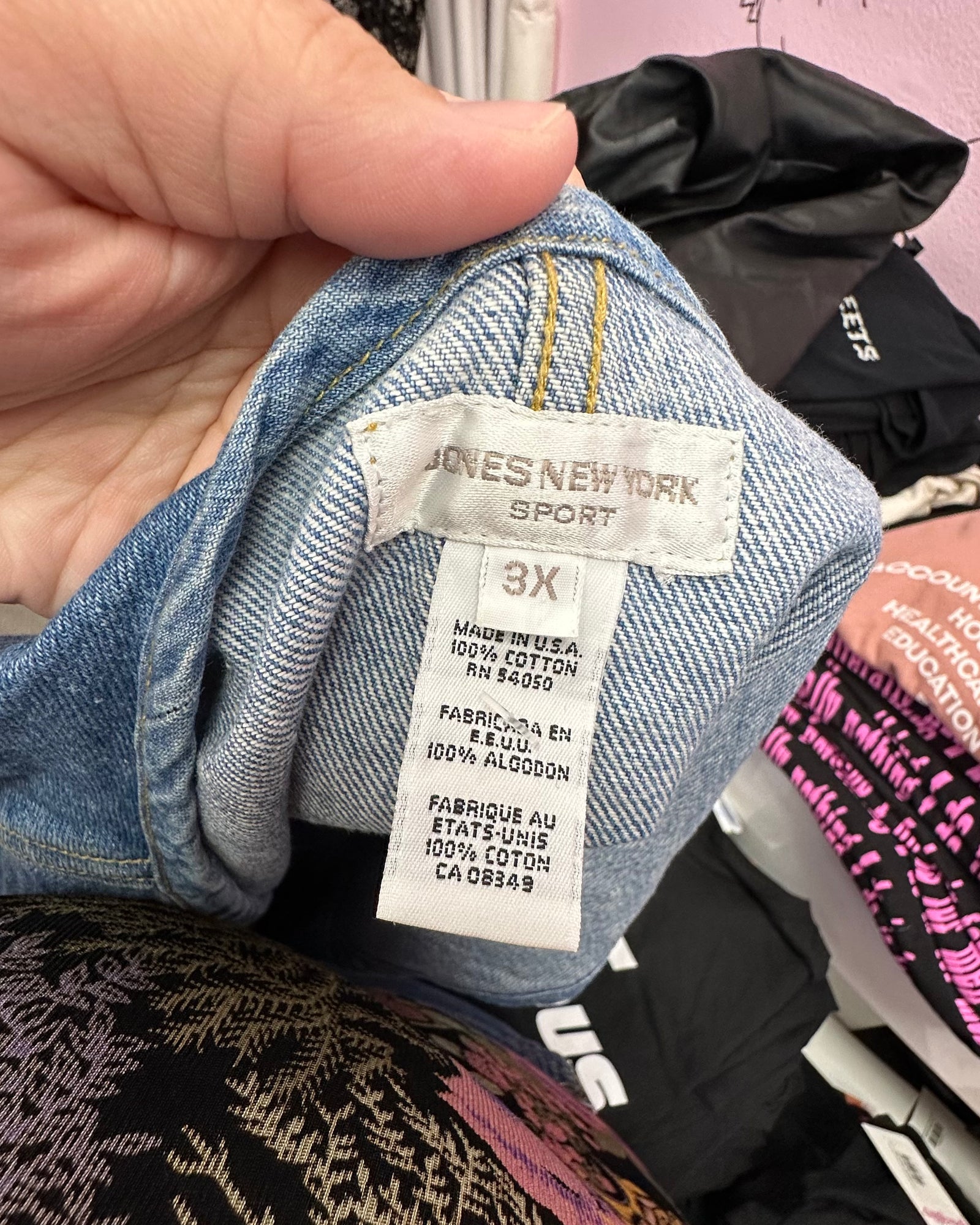 Denim Zip Up Vest - 3X