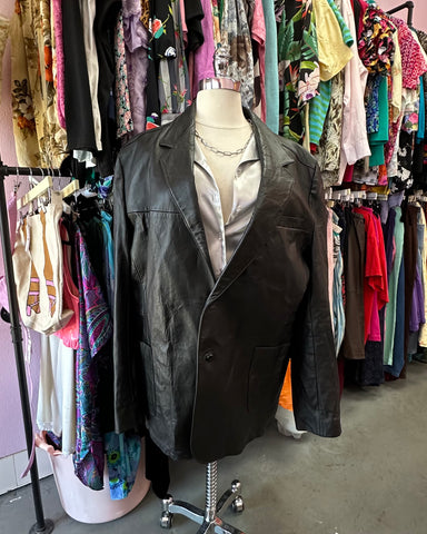 80s Red Sheer Sleeved Blazer - XL