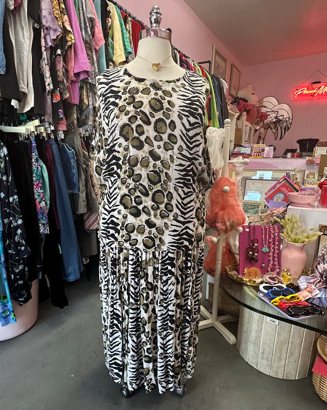 90's Animal Print Skirt Set