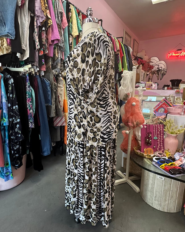 90's Animal Print Skirt Set