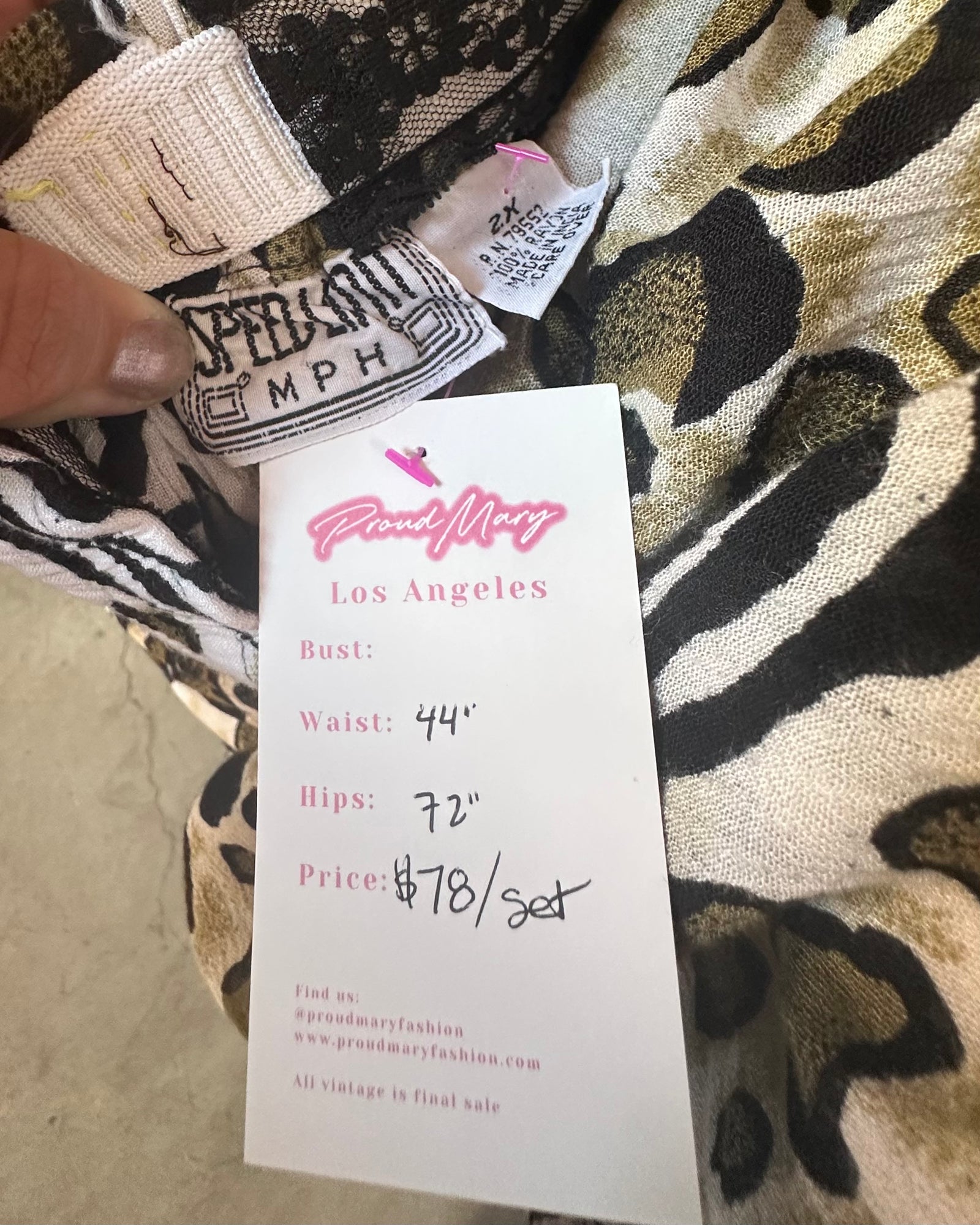 90's Animal Print Skirt Set