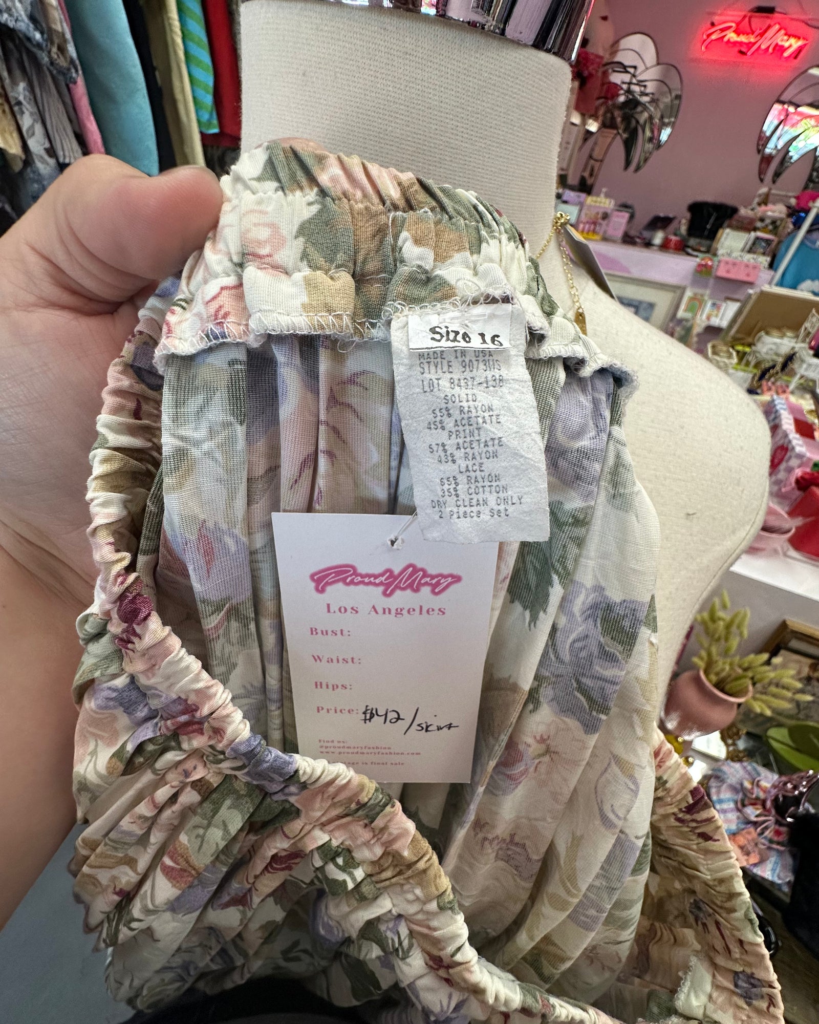 90's Floral Blazer and Pleated Skirt Set