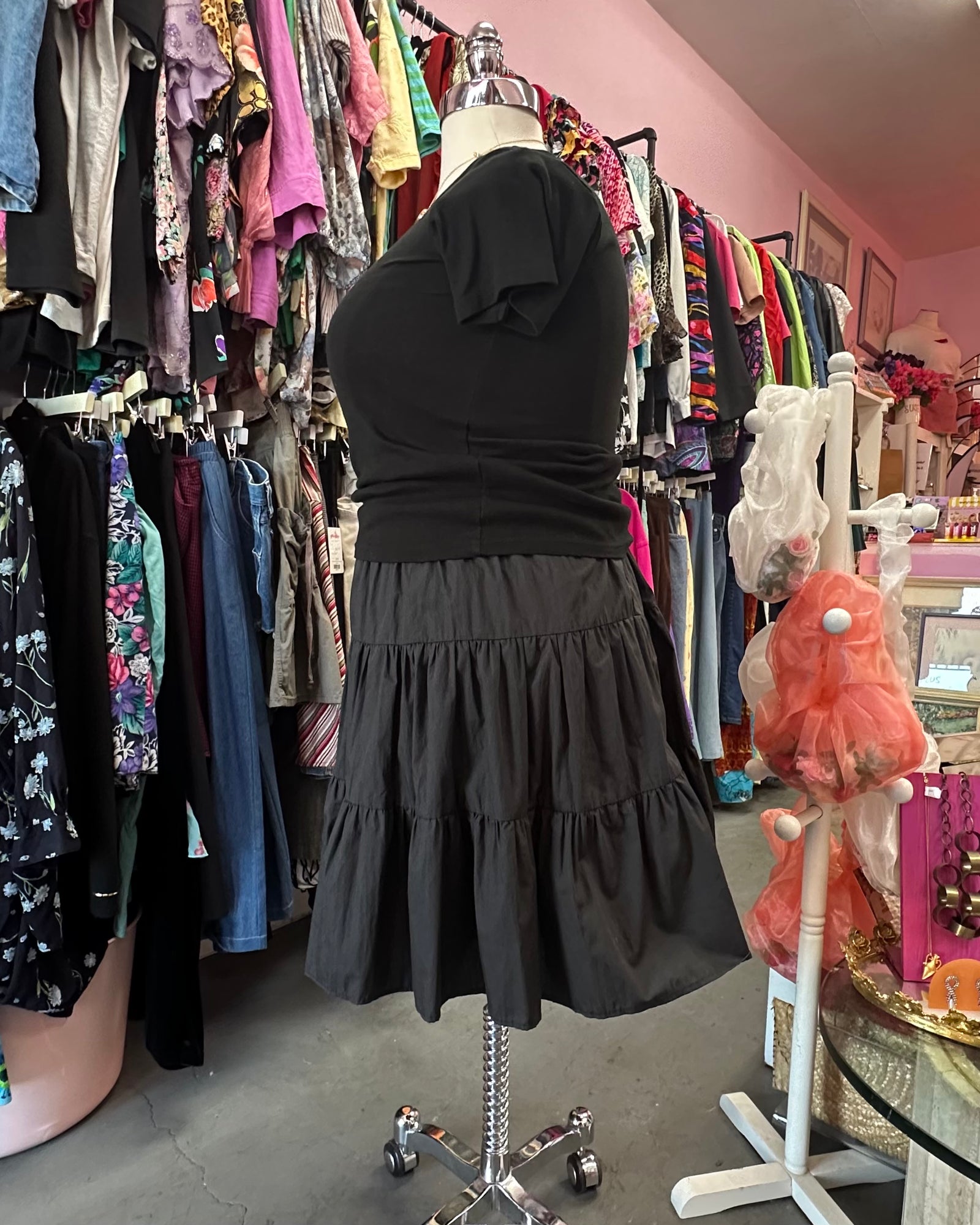 Solid Color Tiered Skirts