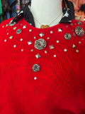 1980's Abstract Rose Sweater - 1X - 4X